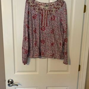 Lucky Brand Red Floral Blouse